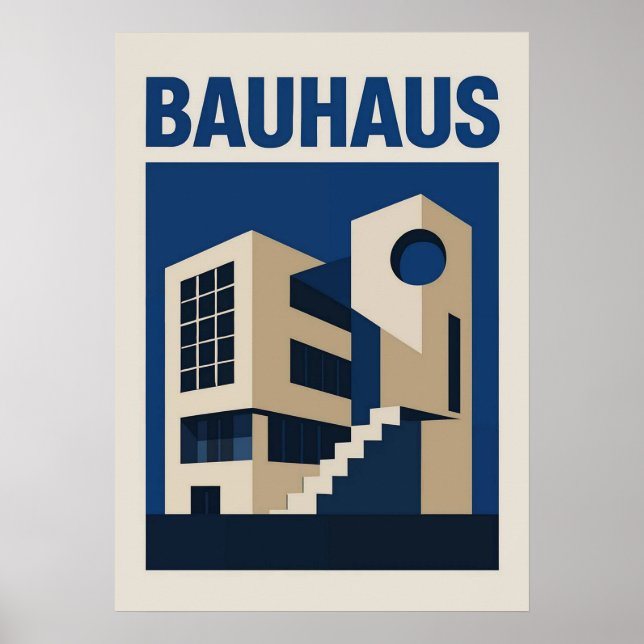 Poster bauhaus, bauhaus design, design moderna, geométric (Frente)