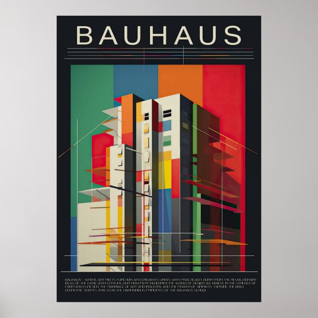 Poster bauhaus, bauhaus design, design moderna, geométric (Frente)