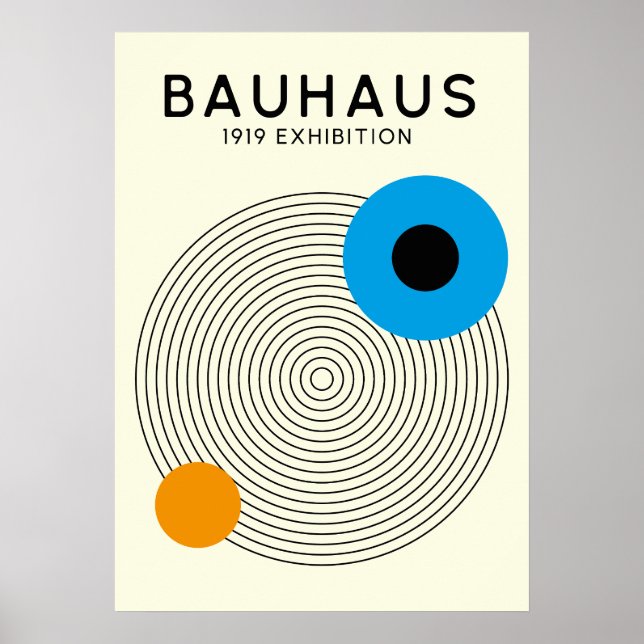 Poster Bauhaus Concentric Circles Modern Art Print (Frente)