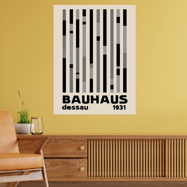 Poster Bauhaus Dessau 1931 Modernista Homage Black Cream (Sala de Estar 2)