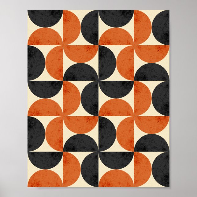 Poster Bauhaus Geometric Textured Mid Century Modern  (Frente)