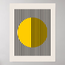 Poster Bauhaus, Linhas em Círculo Amarelo, Poster