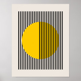 Poster Bauhaus, Linhas em Círculo Amarelo, Poster