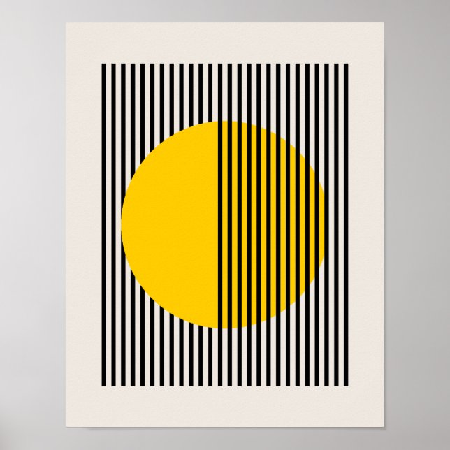 Poster Bauhaus, Linhas em Círculo Amarelo, Poster  (Frente)