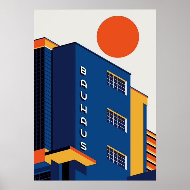 Poster bauhaus, modernista, mínimo, geométrico, abstrato, (Frente)