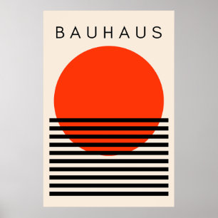 Poster Bauhaus Orange Red Sun