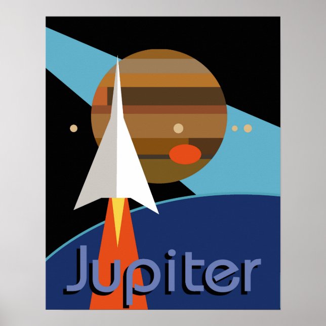 Pôster bauhaus rocket space art deco meio século (Frente)