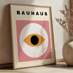 Poster Bauhaus Rosa Bege Mid Century Modern Minimalista