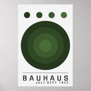Poster Bauhaus Sage Green, Orange, Black Boho Wall Art