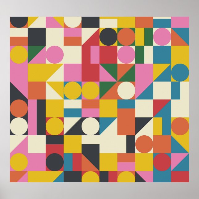 Poster Bauhaus trabalho de arte: composição geométrica ab (Frente)