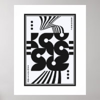 bauhaus vintage preto e branco geométrico ondulado