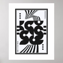 bauhaus vintage preto e branco geométrico ondulado