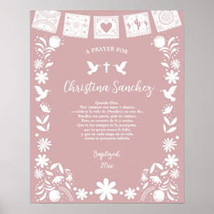 Poster BAUTIZO Rosa Cielito Lindo