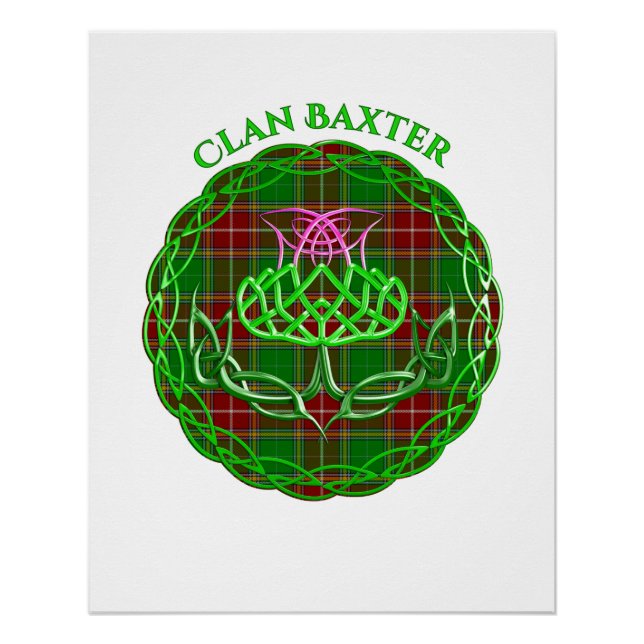 Pôster Baxter Scottish Tartan Celtic Thiste (Frente)