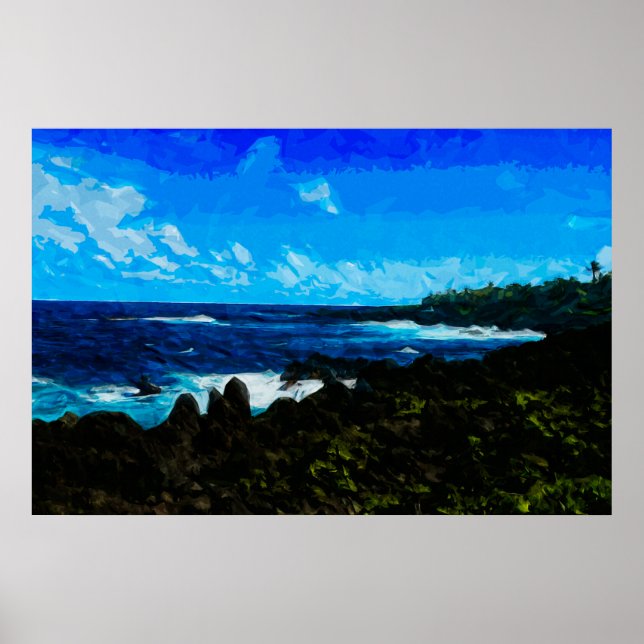 Pôster Bay On Road to Hana Maui Abstrato (Frente)