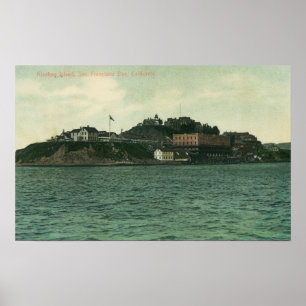 Poster Bay View of Alcatraz Islans and Prison