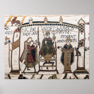 Poster Bayeux Tapeçaria - Rei Harold Coronation