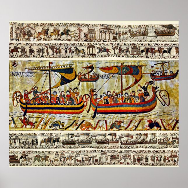 POSTER BAYEUX TAPESTRY 1066 VIKING SHIPS (Frente)