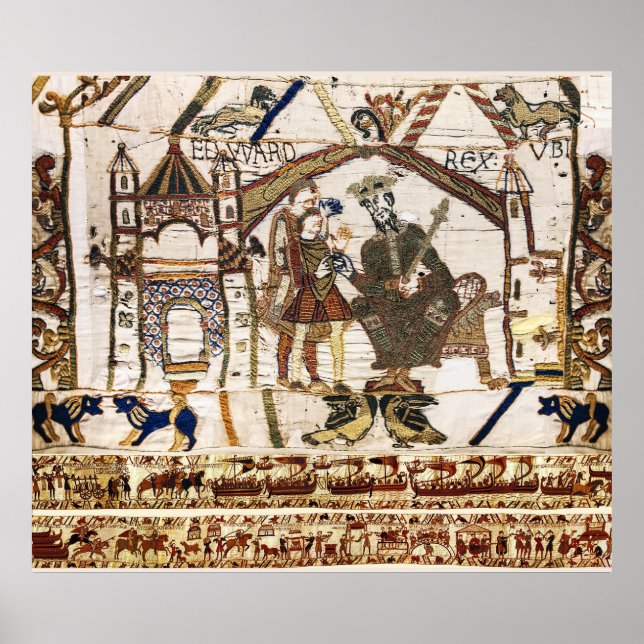 Poster BAYEUX TAPESTRY King Edward Confessor e Harold (Frente)