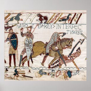 Poster BAYEUX TAPESTRY Morte do Rei Harold na Batalha