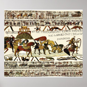 Poster BAYEUX TAPESTRY William no Mont Santo-Michel