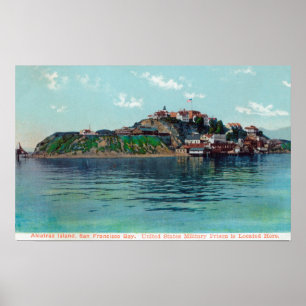 Poster Bayview da ilha e da prisão de Alcatraz