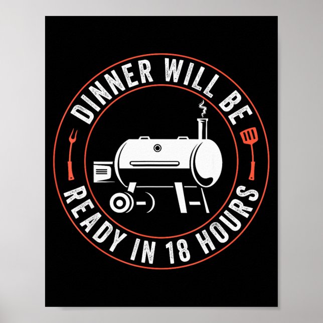 Poster Bbq Dad Funny Smoking Meat Smoker Barbecue Dad App (Frente)