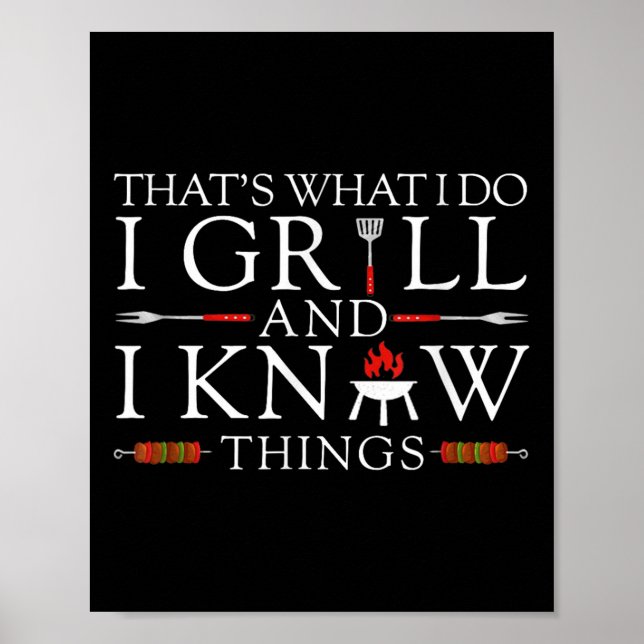 Poster Bbq Food Lover That's What I Do I Grill And I Know (Frente)