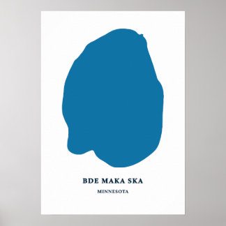 Poster Bde Maka Ska - Mapa da Vintagem de Minneapolis
