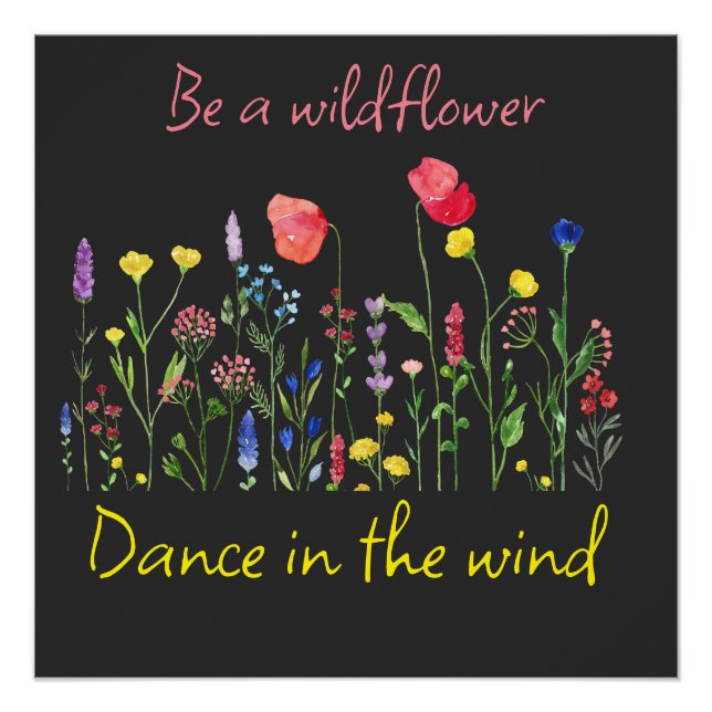 Pôster BE A WILDFLOWER BOHO CHIC T-Shirt (Frente)