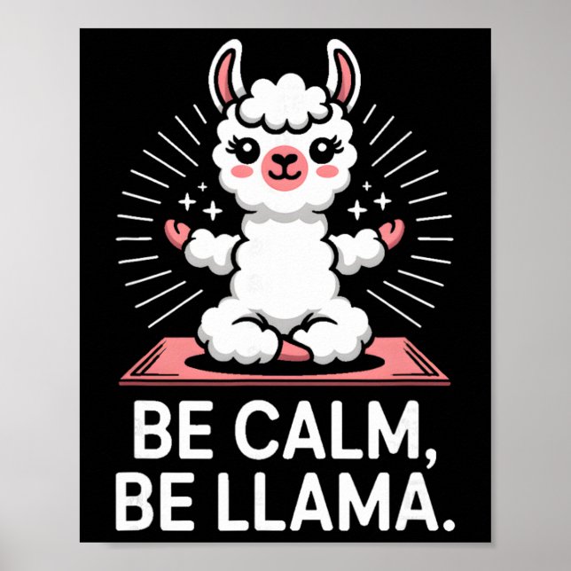 Poster Be Calm Be Llama Meditation Yoga _2  (Frente)