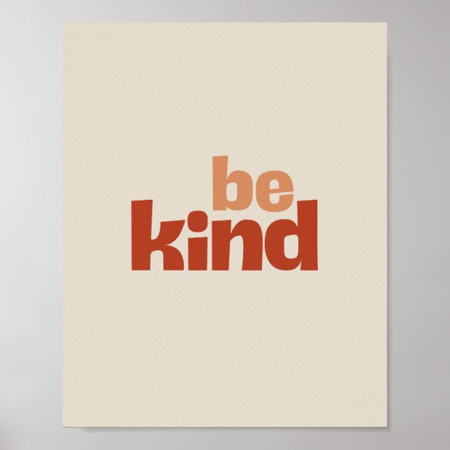 Poster Be Kind – Boho Typography Art (Frente)