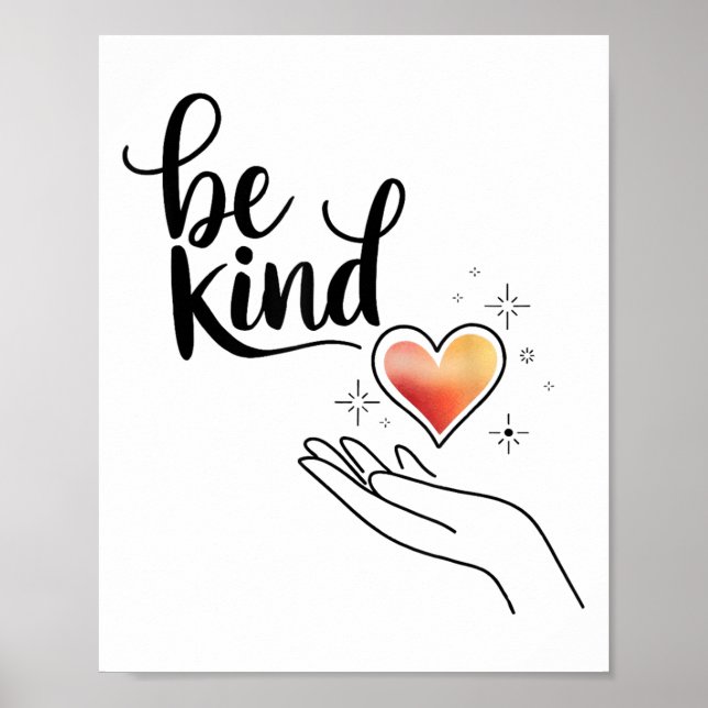 Poster Be Kind Insrational Quote Sitive Motivational  (Frente)