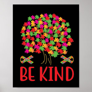 Poster Be Kind Puzzle Piece Tree