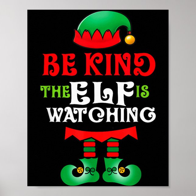 Poster Be Kind Teacher Elf Christmas Anti Bullying Kindne (Frente)