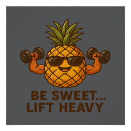 Pôster Be Sweet Lift Heavy Pineapple Gym Fitness Funny