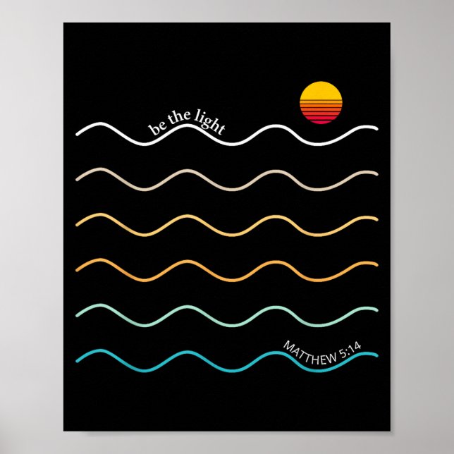 Poster Be The Light Boho Christian Bible Verse Worship Ch (Frente)