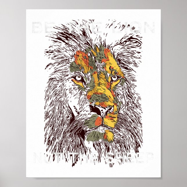 Poster Be The Lion Not The Sheep Motivational  (Frente)