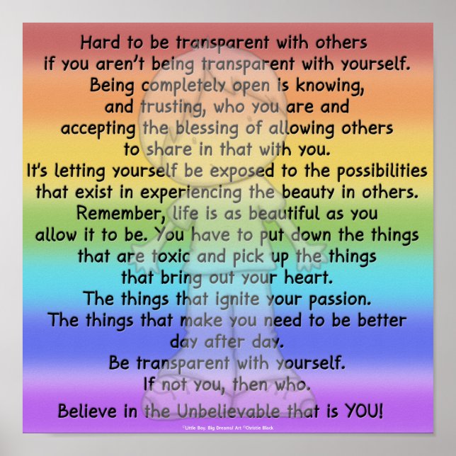 Poster Be Transparent (Frente)