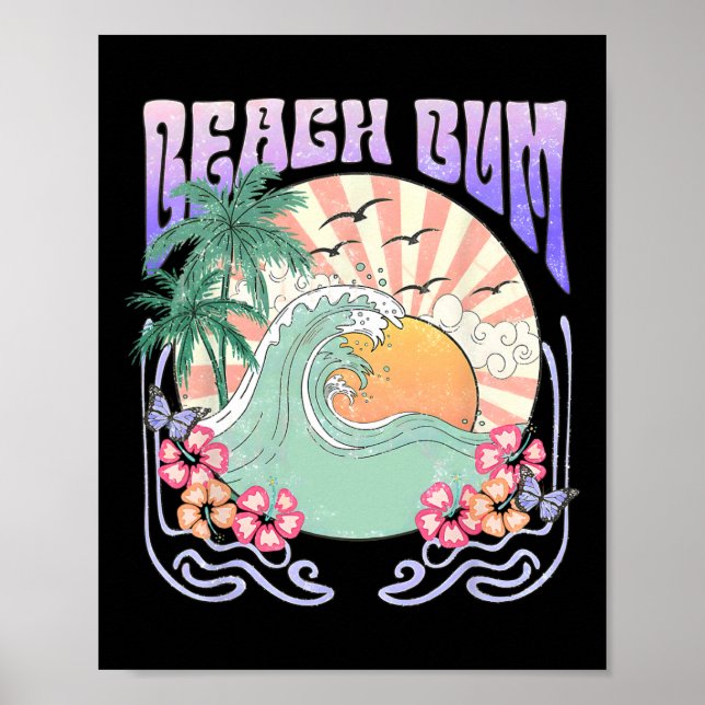 Poster Beach Bum Sunset Summer Vacing Hawaii Family Mat (Frente)