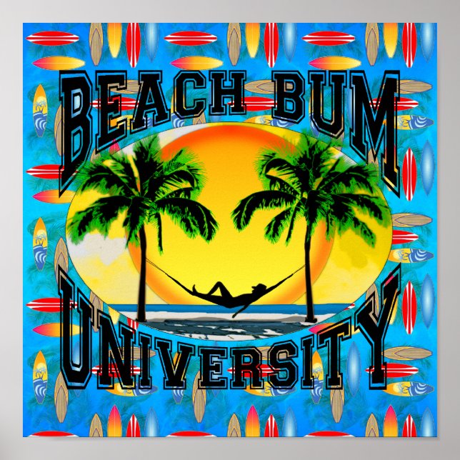 Pôster Beach Bum University (Frente)