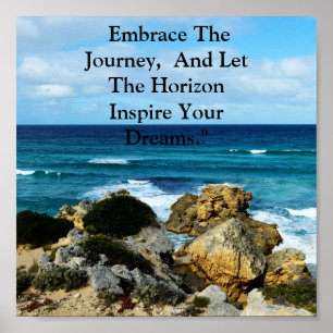Poster Beach Embrace: Embarque Motivacional A Viagem,