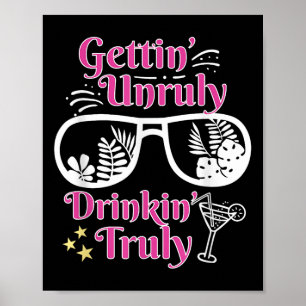 Poster Beach Funny Summer Fica Indisciplinado Bebendo Tru