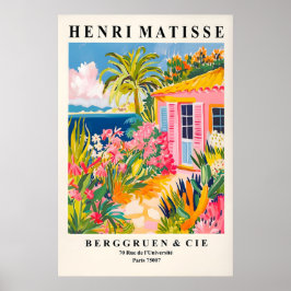 Poster Beach house decor, Mid century modern poster, Pink