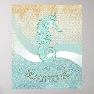 Poster Beach House Mar Aqua Blue ID623