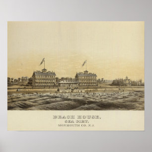 Pôster Beach House, Sea Girt, Monmouth Co, NJ