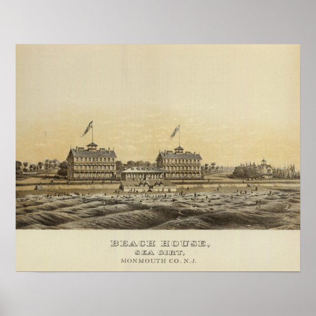 Pôster Beach House, Sea Girt, Monmouth Co, NJ (Frente)
