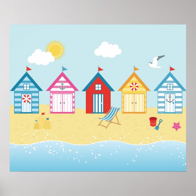 Poster Beach Huts (Frente)