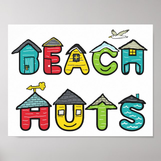 Poster Beach Huts (Frente)