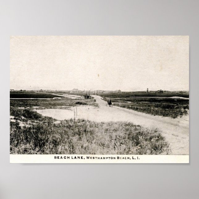 Poster Beach Lane, Westhampton, Nova Iorque, Vintage (Frente)